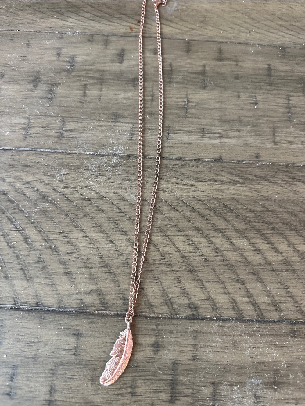 Rose Gold Feather Pendant Necklace - Women Jewelry